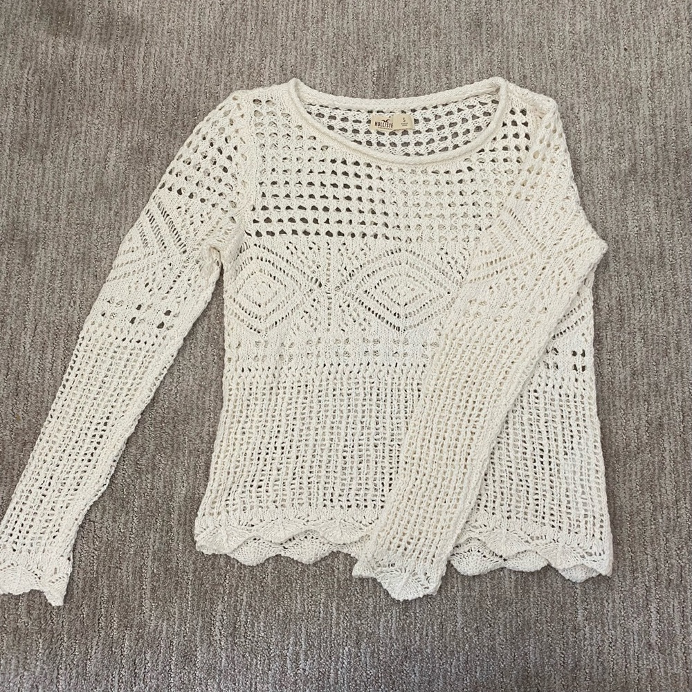White knit summer sweater